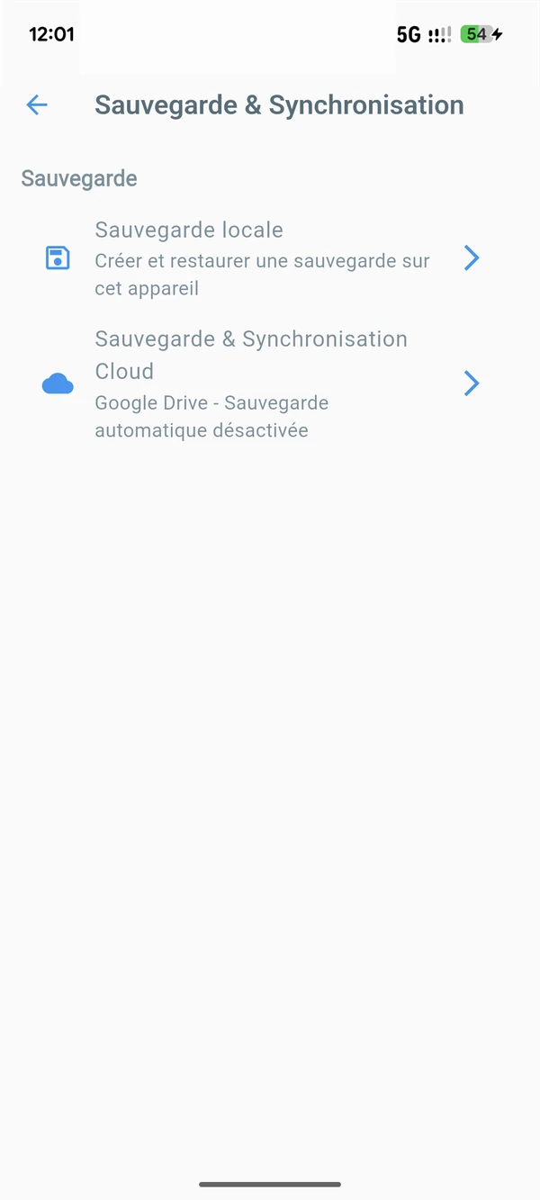 Page de sauvegarde et synchronisation cloud de PassKeyra